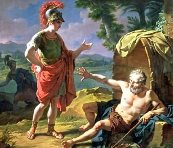 Encontro de Alexandre da Macedônia e Diógenes de Sínope.