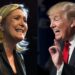 Dois líderes populistas e autoritários: Le Pen, que perdeu a eleição à presidência da França em 2017, e Trump, presidente eleito dos Estados Unidos em 2016.