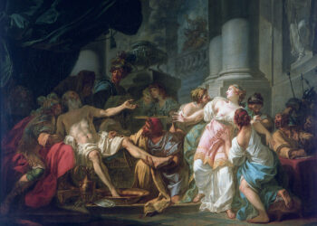 Morte de Sêneca, estoico romano. Pintura de Jacques Louis David, 1773.