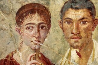 Roman fresco of a couple Terentius Neo and his wife