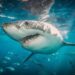 Um novo material de roupa de mergulho testado por pesquisadores marinhos de Flinders com tubarões-brancos de madeira nas Ilhas Netuno.
(PROFESSOR ASSOCIADO CHARLIE HUVENEERS, UNIVERSIDADE DE FLINDERS)