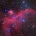 O formato peculiar assumido pelo aglomerado de estrelas, gás e poeira foi objeto de pesquisa conduzida na USP e no Institut d'Astrophysique de Paris; resultados indicam que a nebulosa é parte de uma estrutura em concha produzida pela explosão de três estrelas supernovas (foto: Bob Franke)