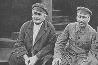 Avel Enukidze Joseph Stalin and Maxim Gorky Red Square 1931 e1581272535728