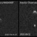 Imagens do radar Range-Doppler, capturou imagens de um asteroide com sua própria lua próximo da Terra. Créditos da imagem: Observatório de Arecibo)