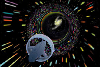 Wormhole travel as envisioned by Les Bossinas for NASA