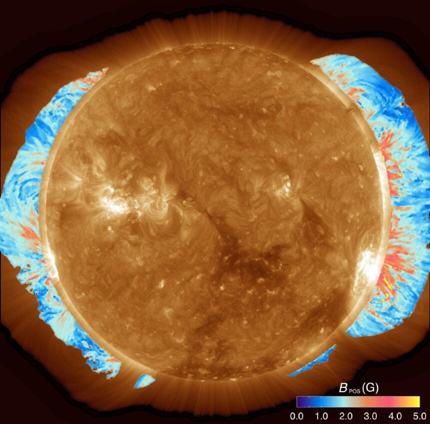 mapa do campo magnético da coroa solar
