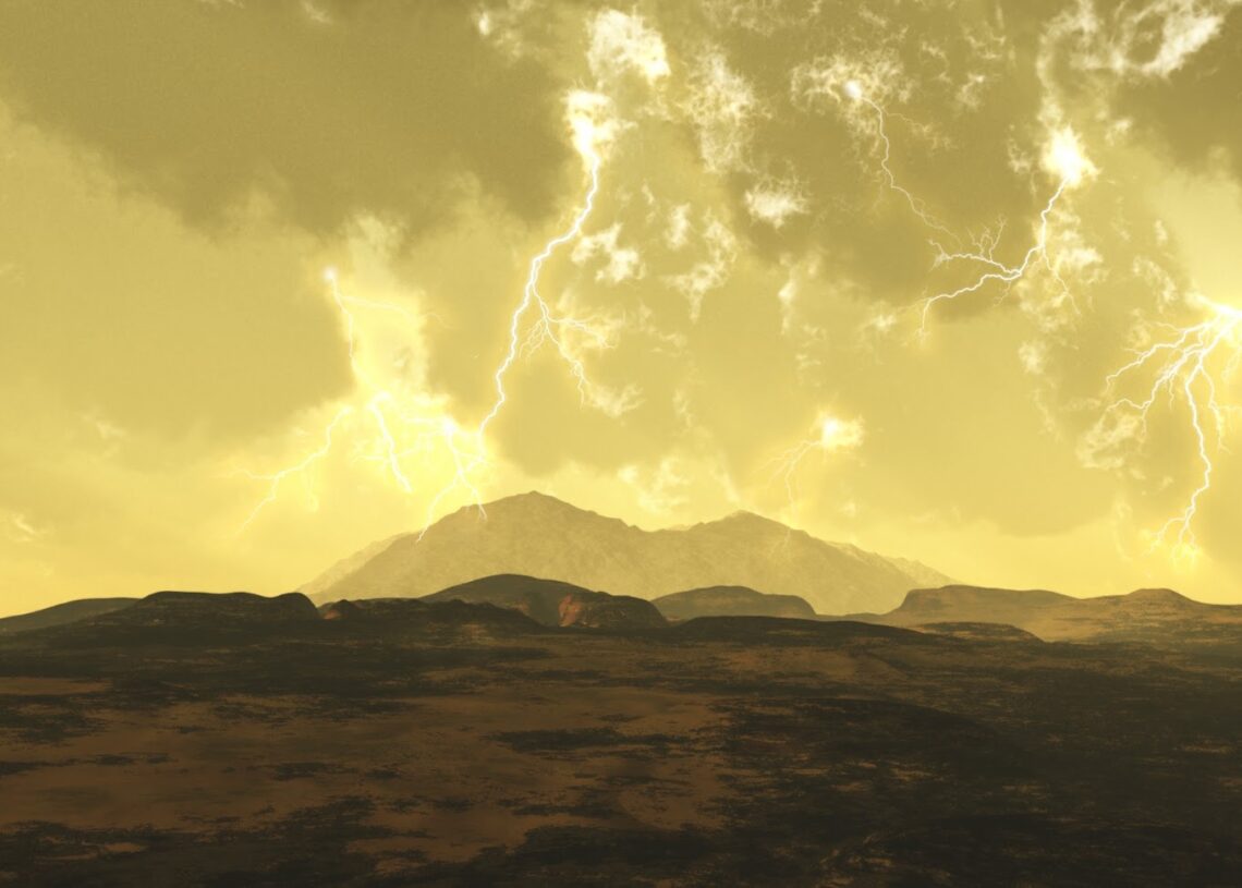 A superfície de Vênus é uma paisagem infernal. No entanto, algumas camadas de suas nuvens ostentam temperaturas e pressões surpreendentemente hospitaleiras. Imagem: Greg S. Prichard