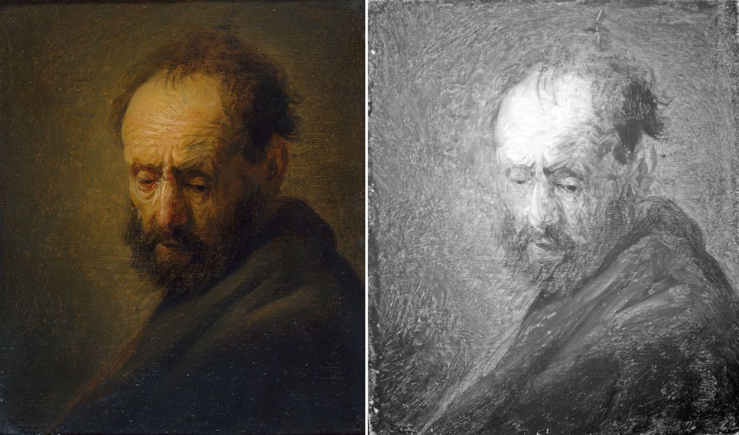 imagem infravermelho da possível obra de Rembrandt