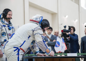 O cosmonauta Alexey Ovchinin no Centro de Treinamento de Cosmonautas Yuri Gagarin, na Rússia. (Créditos da imagem: NASA/Beth Weissinger).