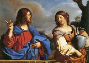 "Cristo e a mulher samaritana no poço", Il Guercino.  (Museo Nacional Thyssen-Bornemisza, Madrid
Inv. no. 176 (1976.55)).