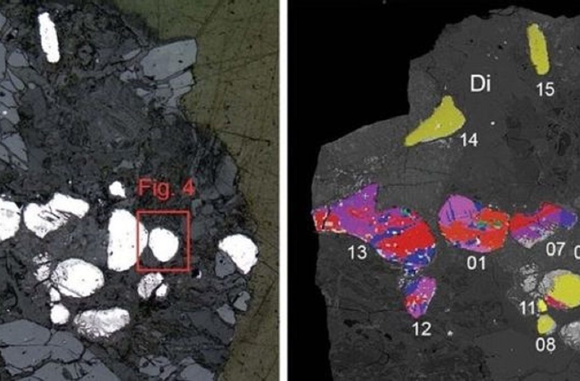 Pesquisadores estão tentando entender como este mineral raro foi parar na bacia do Mar Morto. Imagem: Mineralogical Society of America