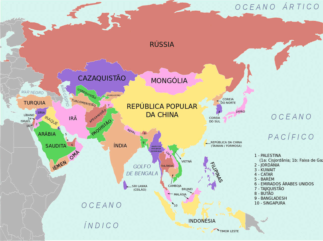 conheça todas as regiões da Ásia