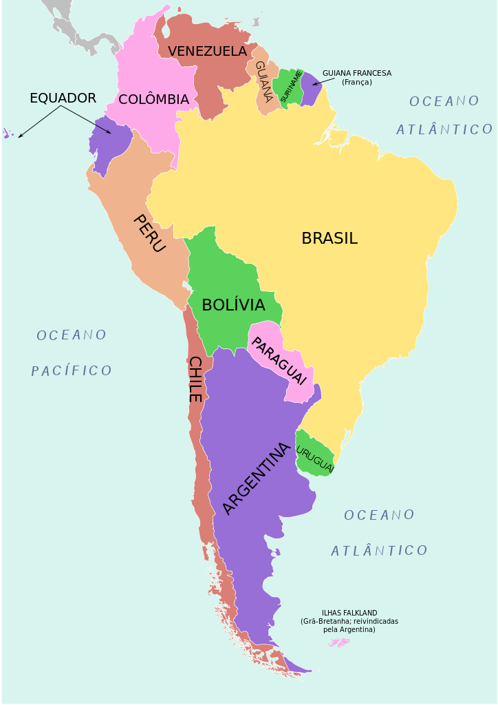 América Do Sul Mapa Dados Países E História 7827