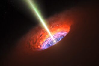 2560px Artist impression of a supermassive black hole at the centre of a galaxy