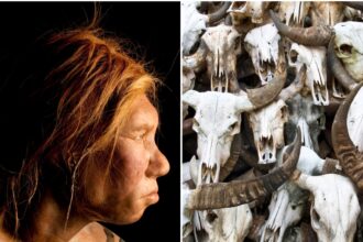 Cranios de animais encontrados em caverna neandertal